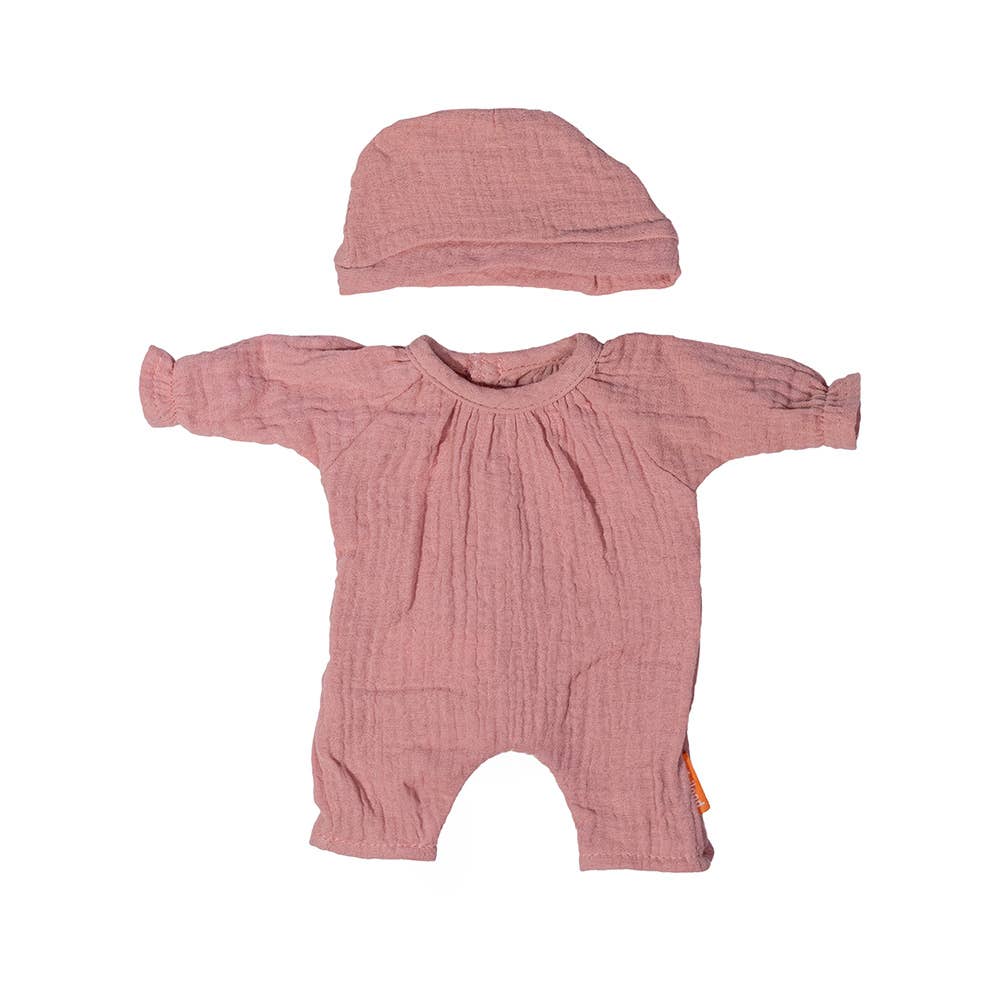 Preemie Baby Pajamas with Hat (12-13") - Pink