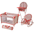 Dolls Mega Play set with High Chair, Bouncer and Pack N Play: Floral