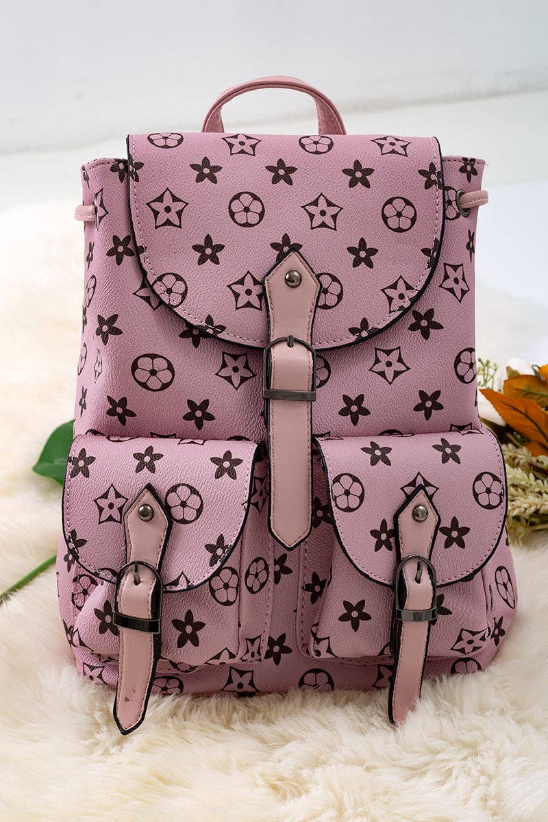 Khaki Girls Pleather Mini Backpack | Stylish Mini Diaper Bag for Kids & Tweens