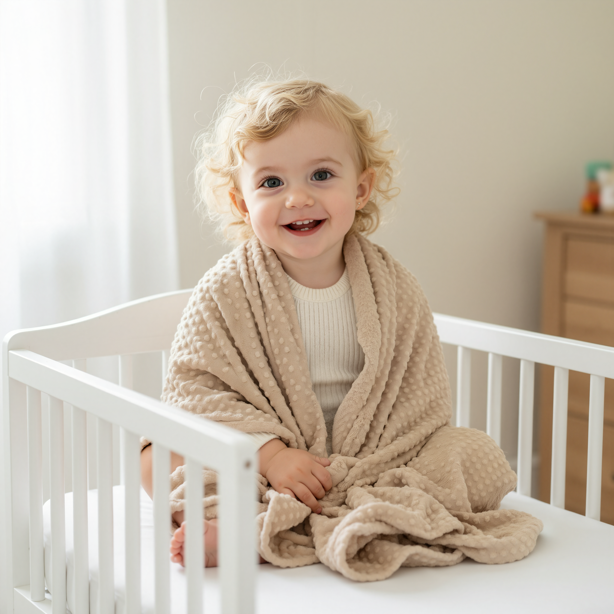 Baby Blanket with Neck Pillow: Beige