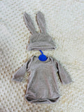 Jumper & Bunny Hat Set – Full Size 14–16" Silicone Baby Doll Outfit