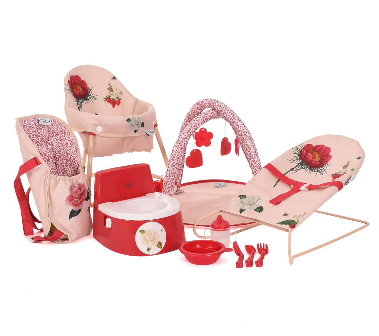 Roma Flora Bundle – 10-Piece Nursery Playset, High Chair & Car Seat