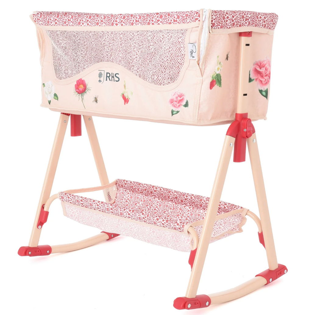 Roma Flora Bundle – Single Doll Pram & Bedside Crib Set