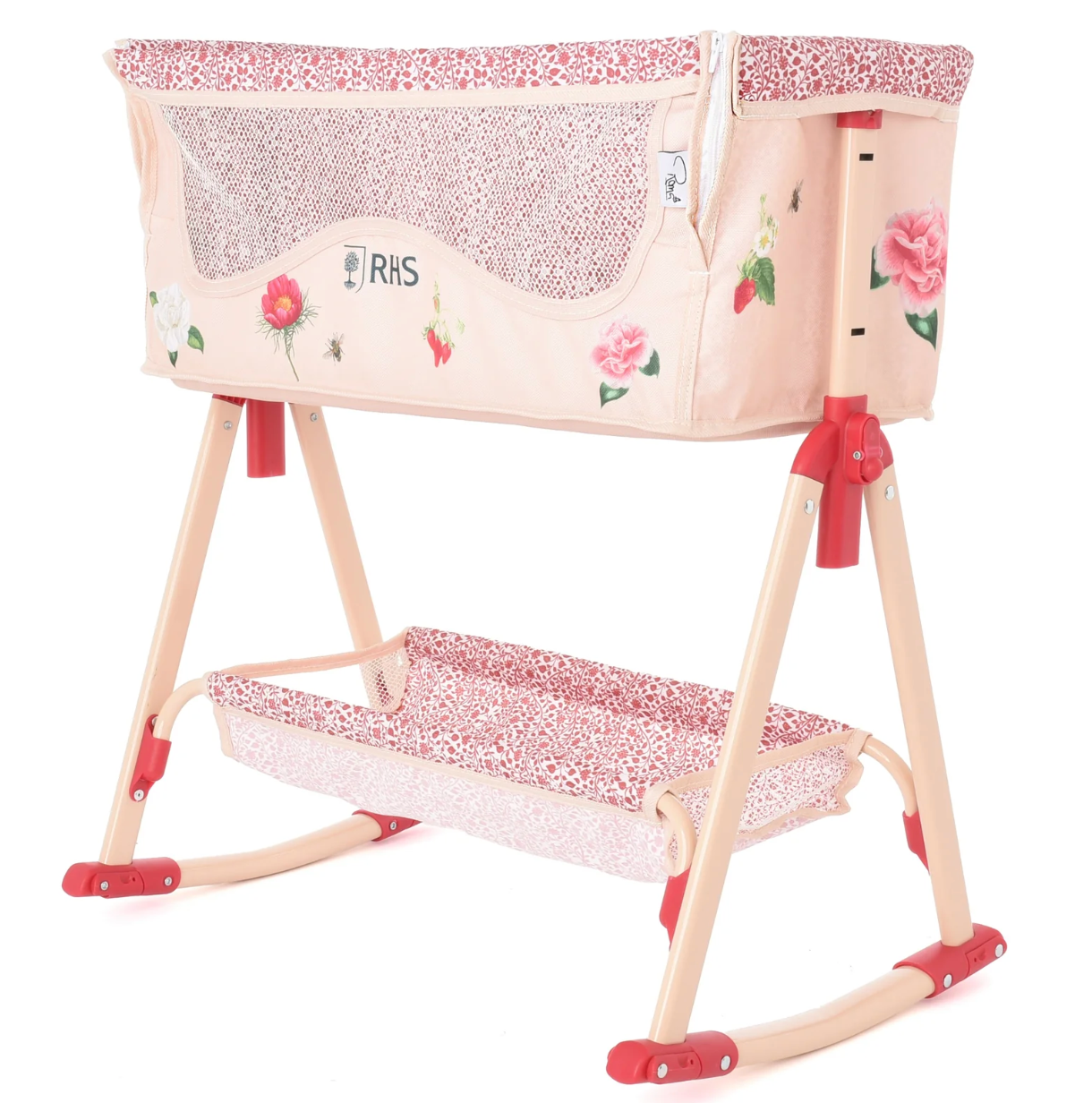 Roma Flora Bundle – Single Doll Pram & Bedside Crib Set