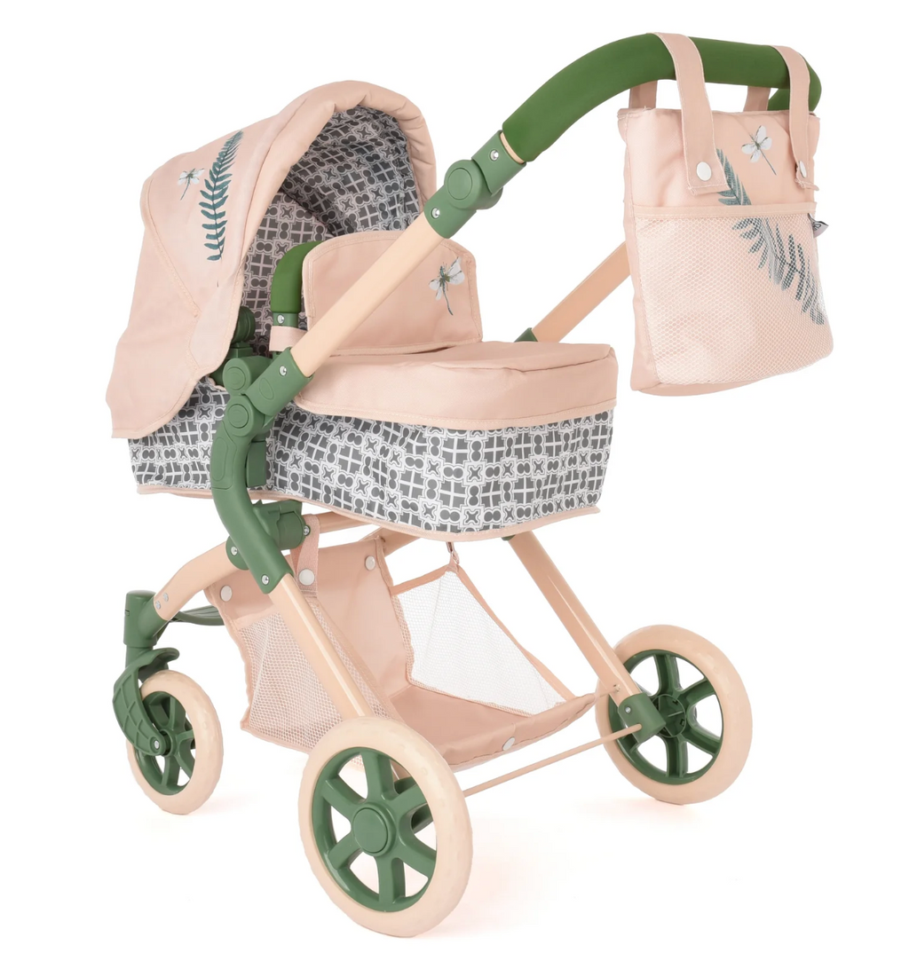 Roma Fern Bundle – Single Doll Pram & Bedside Crib Set