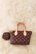 Monogram Inspired Diaper/Tote Bag - Brown