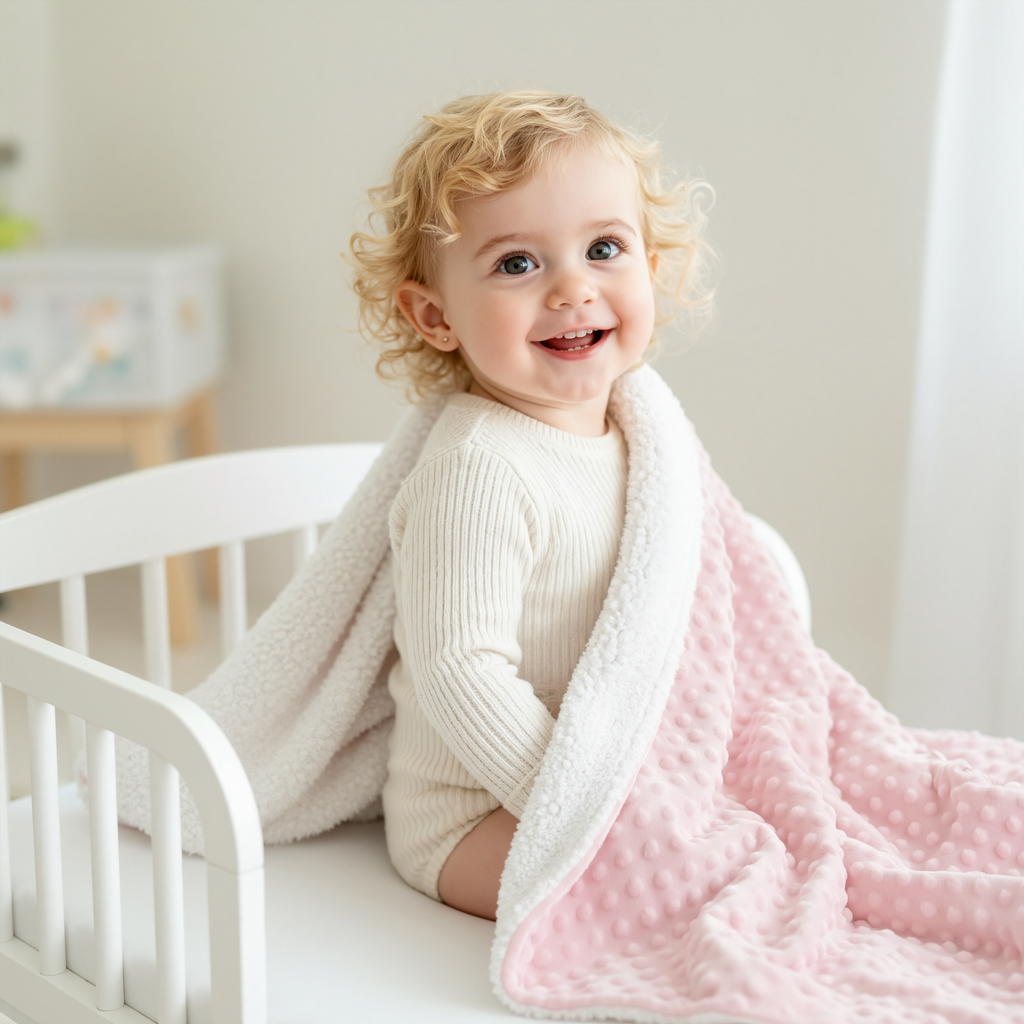 Baby Blanket with Neck Pillow: Pink