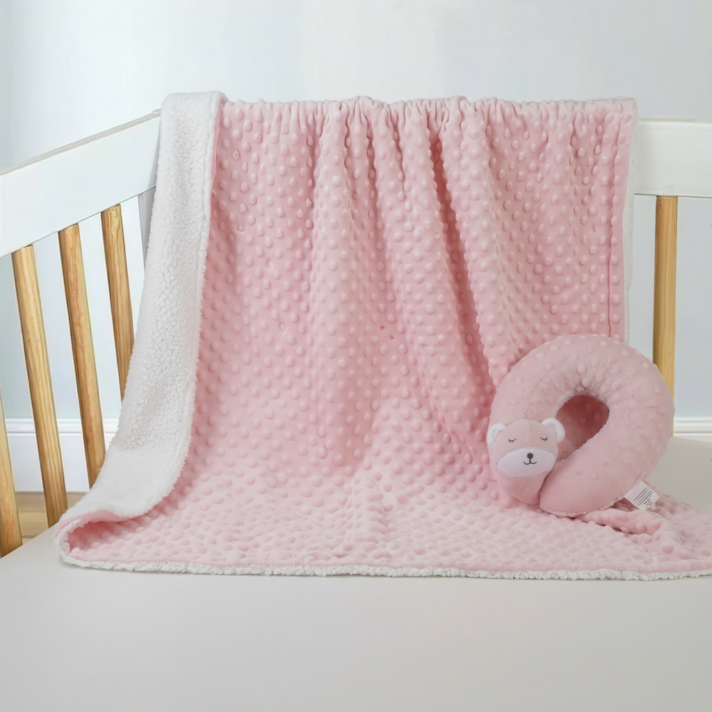 Baby Blanket with Neck Pillow: Beige
