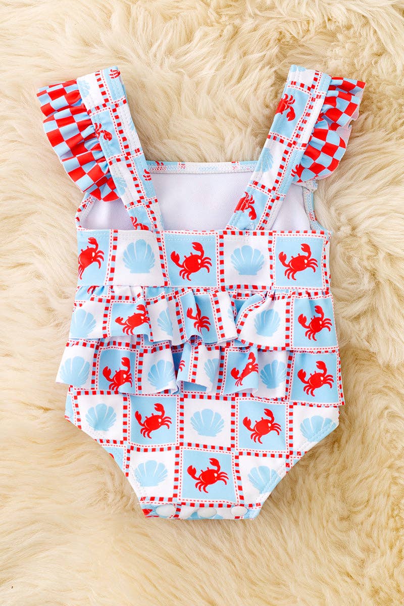 Crab Print Doll Swimsuit | Fits Full Size Silicone & Reborn Babies