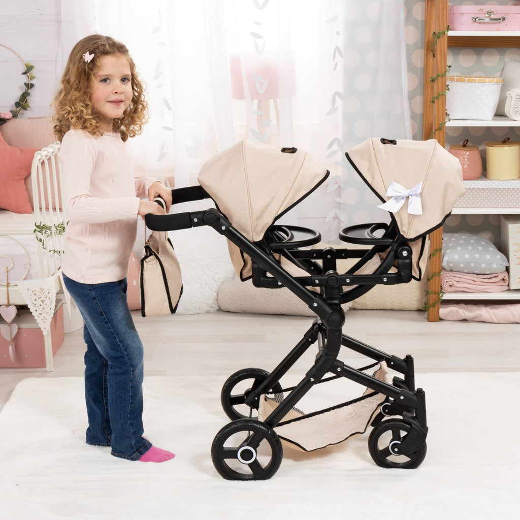 Twin Pram Neo - Beige & Black