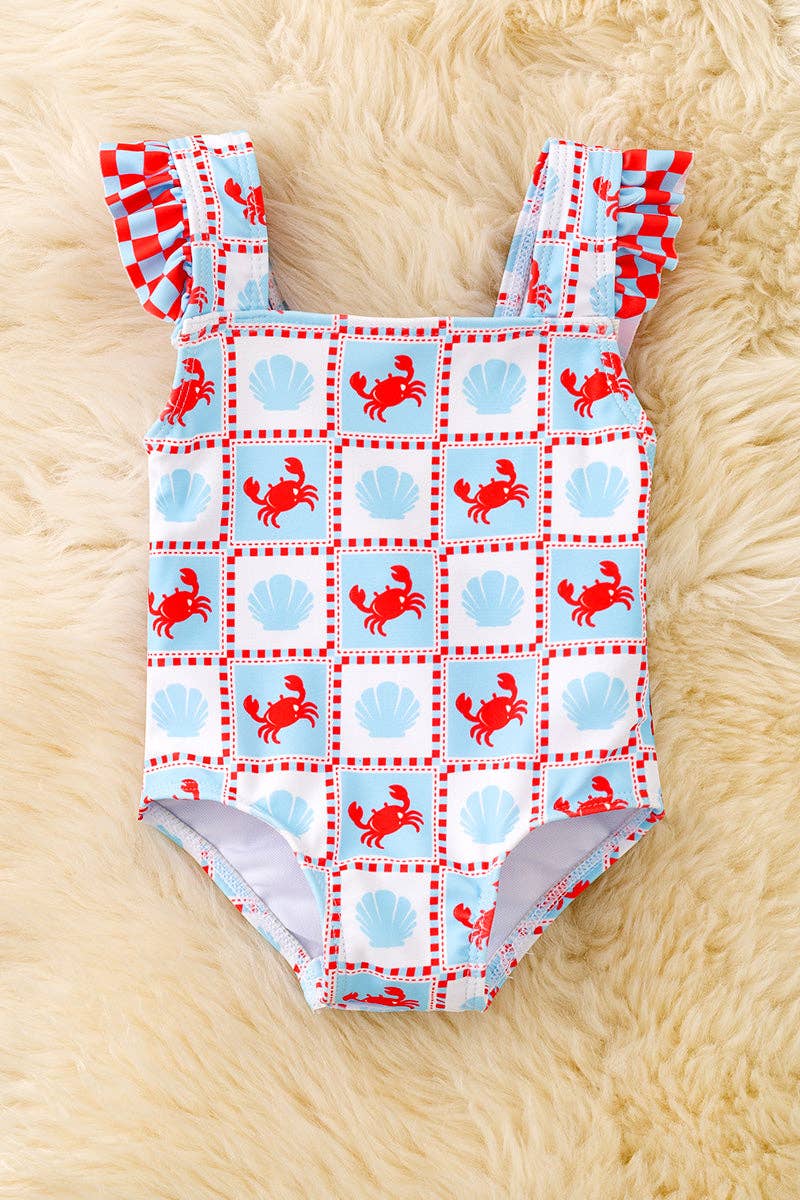 Crab Print Doll Swimsuit | Fits Full Size Silicone & Reborn Babies