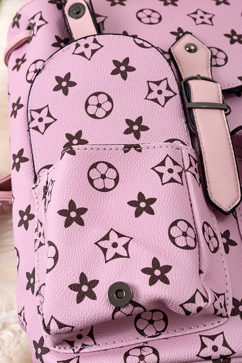 Pink Girls Pleather Mini Backpack | Stylish Mini Diaper Bag for Kids & Tweens
