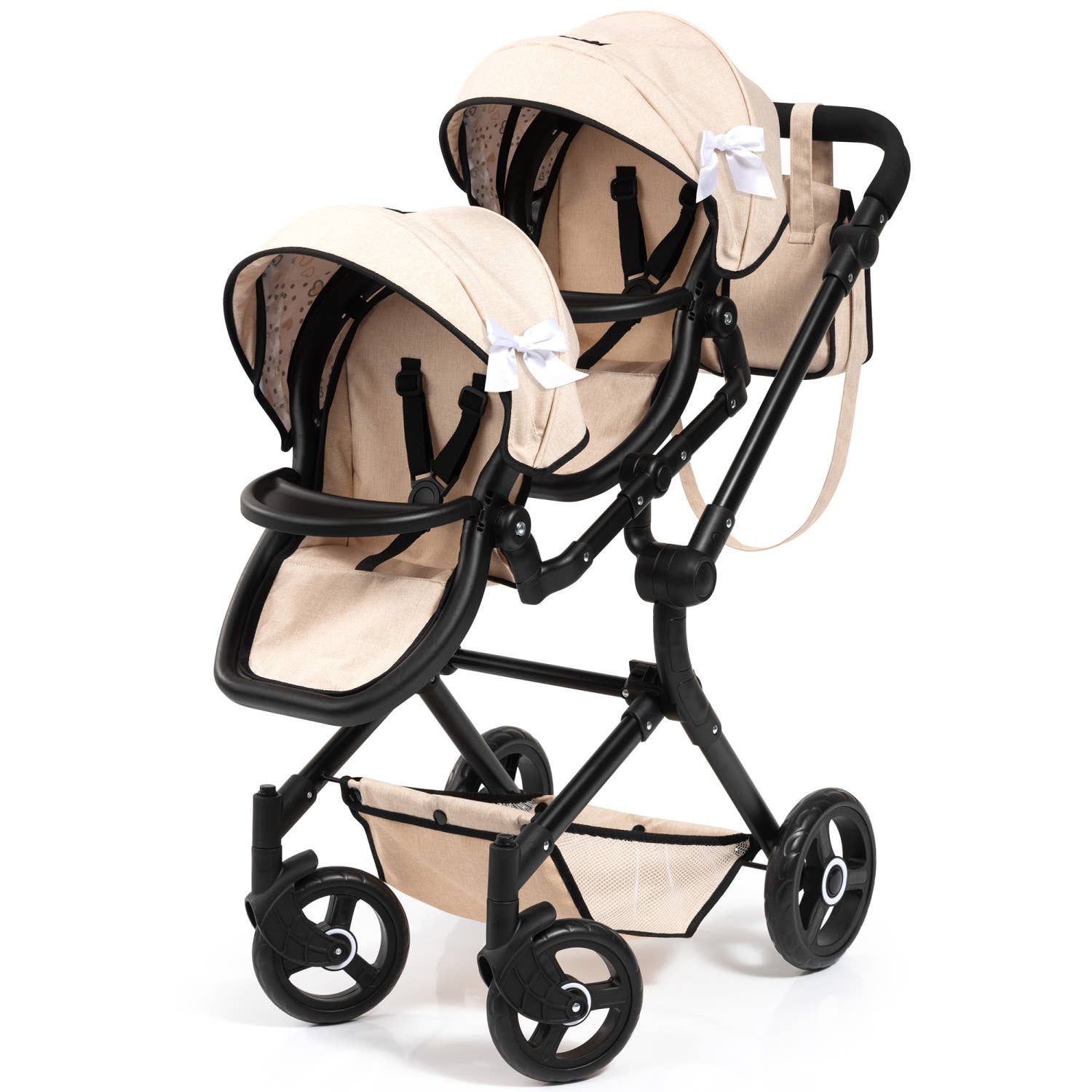 Twin Pram Neo - Beige & Black